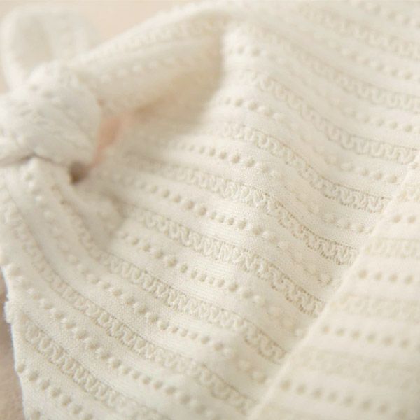 オーガニックコットン ベビー【手編みモチーフ】レーシーニットのフード
