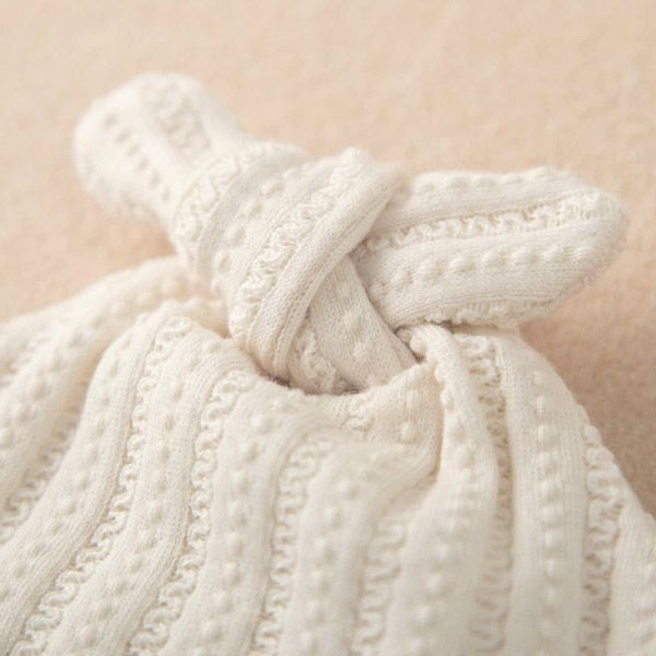 オーガニックコットン ベビー【手編みモチーフ】レーシーニットのフード