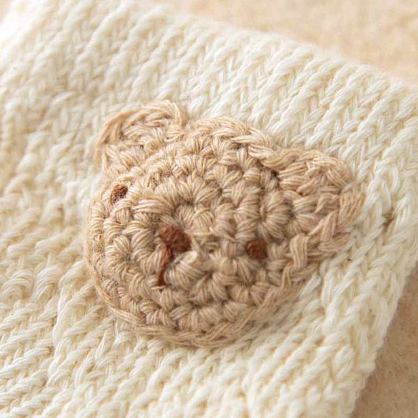 オーガニックコットン ベビー【手編みモチーフ】オーガニックソックス