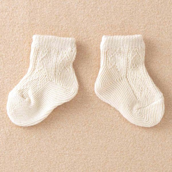 オーガニックコットン ベビー【手編みモチーフ】オーガニックソックス