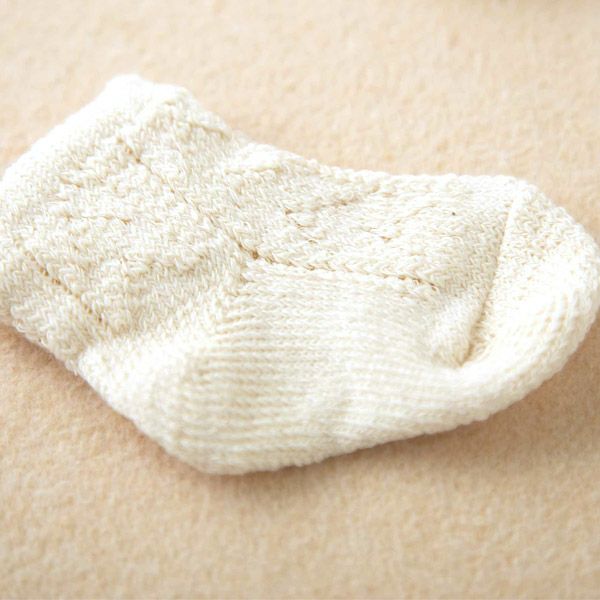 オーガニックコットン ベビー レースフラワーソックス  9-11cm