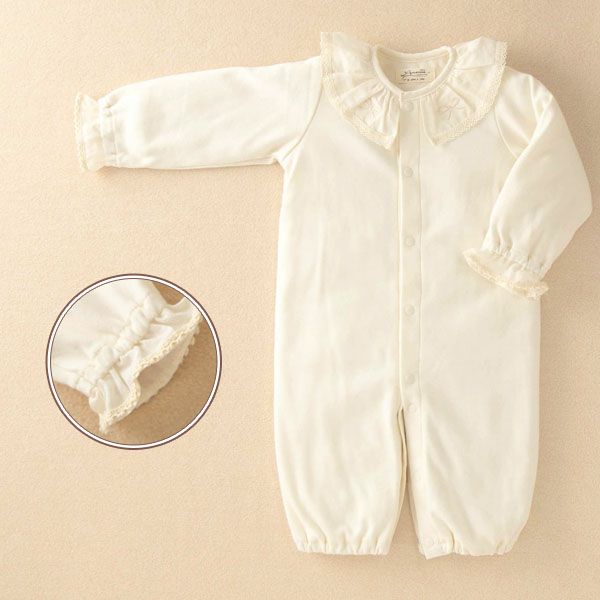 オーガニックコットン ベビー【クラシカルレース】セレモニードレスセット