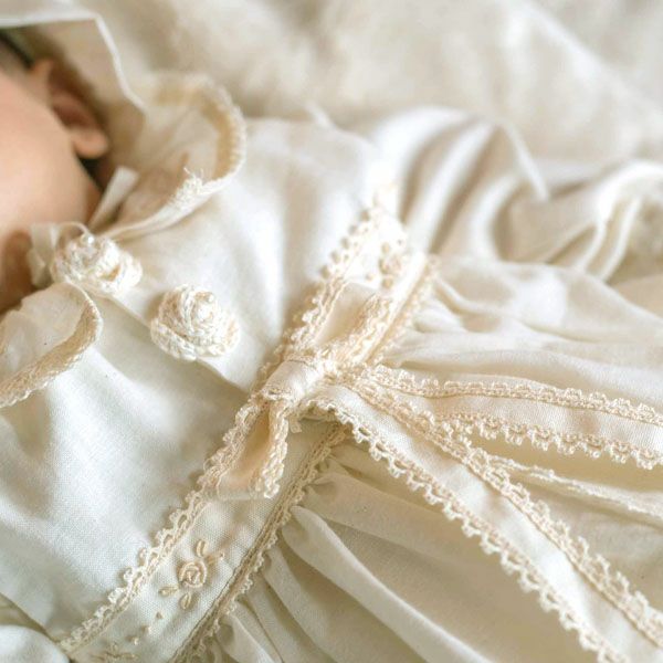 オーガニックコットン ベビー【クラシカルレース】セレモニードレスセット