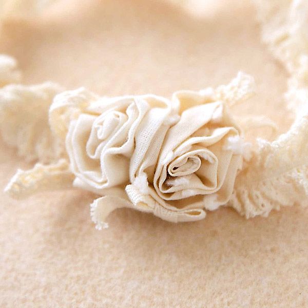 オーガニックコットン ベビーミニバラのヘアバンド ナチュラル