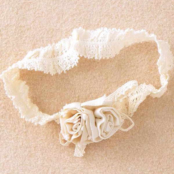 オーガニックコットン ベビーミニバラのヘアバンド ナチュラル