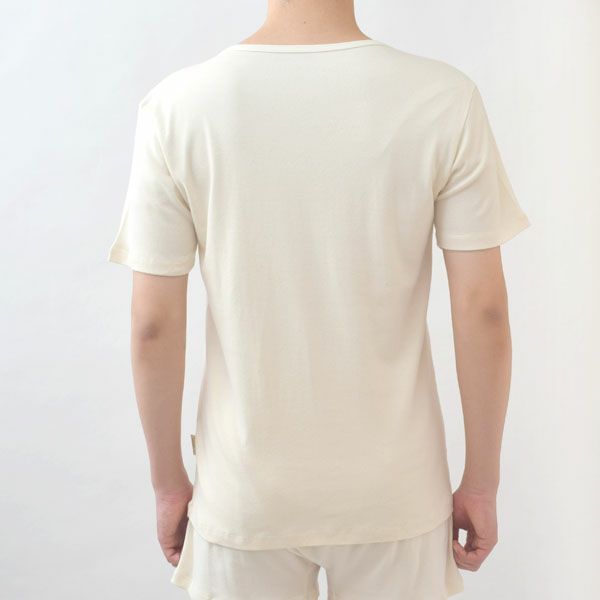 オーガニックコットン メンズ フライスVネックＴシャツ