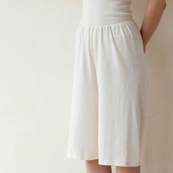 オーガニックコットン 薄手天竺ペチコートパンツ きなり