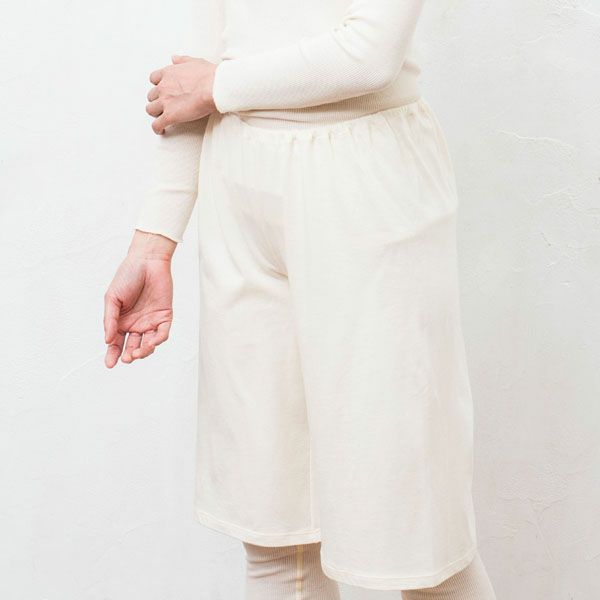 オーガニックコットン 薄手天竺ペチコートパンツ きなり