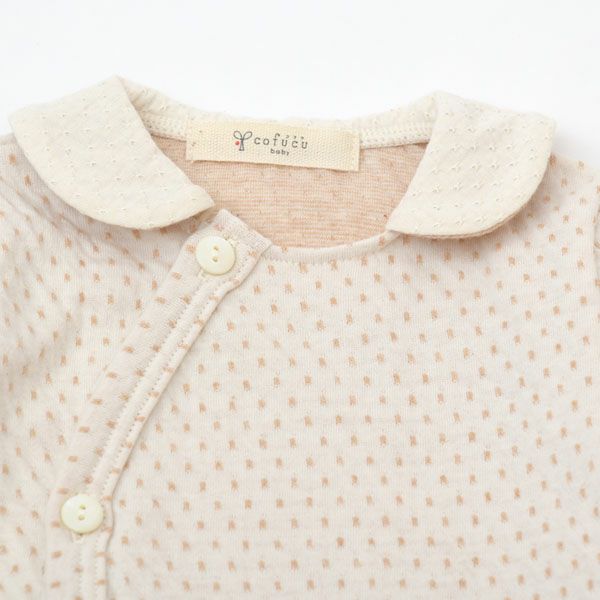 オーガニックコットン ベビー 衿付きカバーオール ドット 60