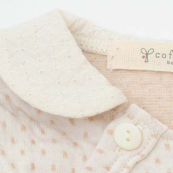 オーガニックコットン ベビー 衿付きカバーオール ドット 60