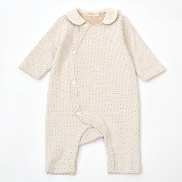 オーガニックコットン ベビー 衿付きカバーオール ドット 60