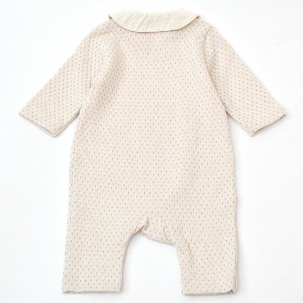 オーガニックコットン ベビー 衿付きカバーオール ドット 60