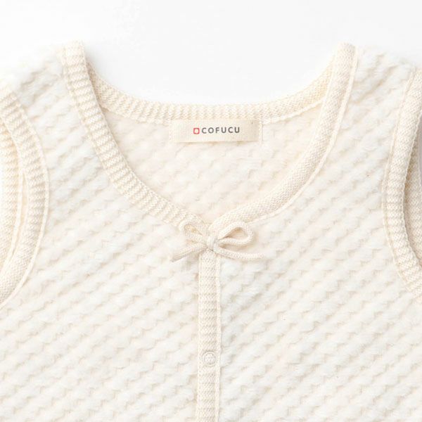 オーガニックコットン ベビー ノースリーブローブ ナチュラル 60-90