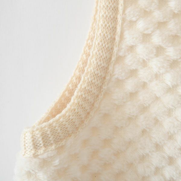 オーガニックコットン ベビー ノースリーブローブ ナチュラル 60-90