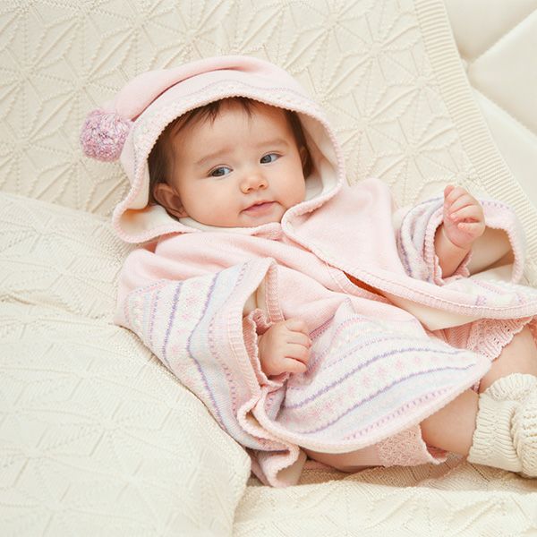 オーガニックコットン ベビー 麻の葉柄ニットアフガン ナチュラル 85×85