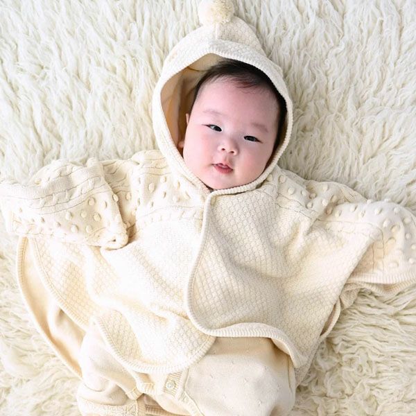 オーガニックコットン ベビー ポップコーンマント