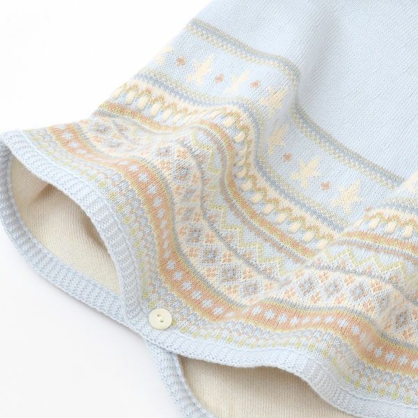 オーガニックコットン ベビー ジャガード編みマント