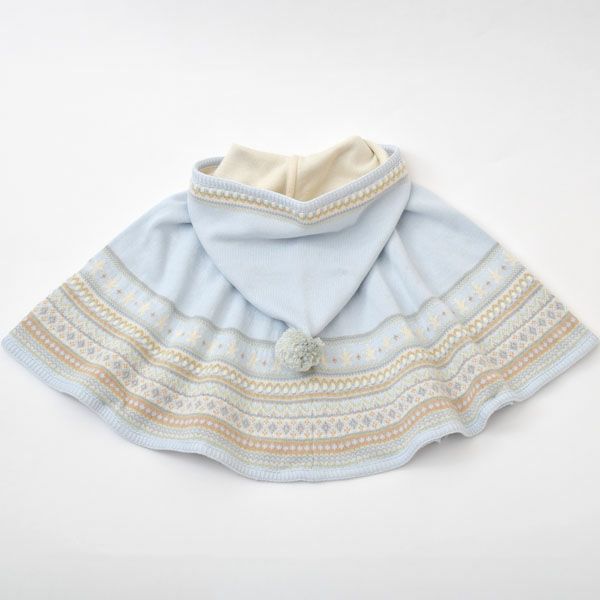 オーガニックコットン ベビー ジャガード編みマント