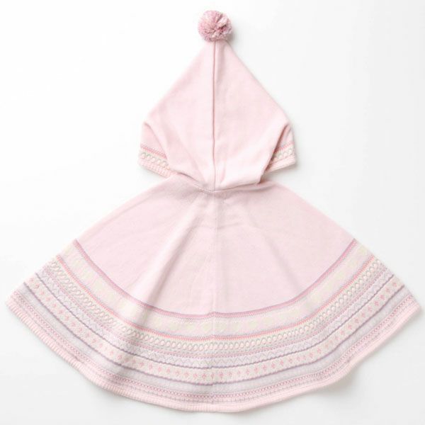 オーガニックコットン ベビー ジャガード編みマント