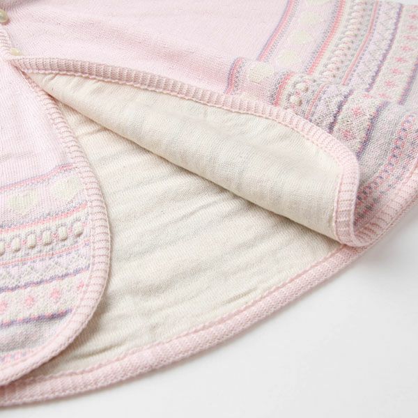 オーガニックコットン ベビー ジャガード編みマント