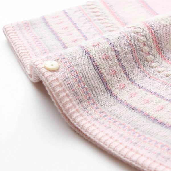 オーガニックコットン ベビー ジャガード編みマント