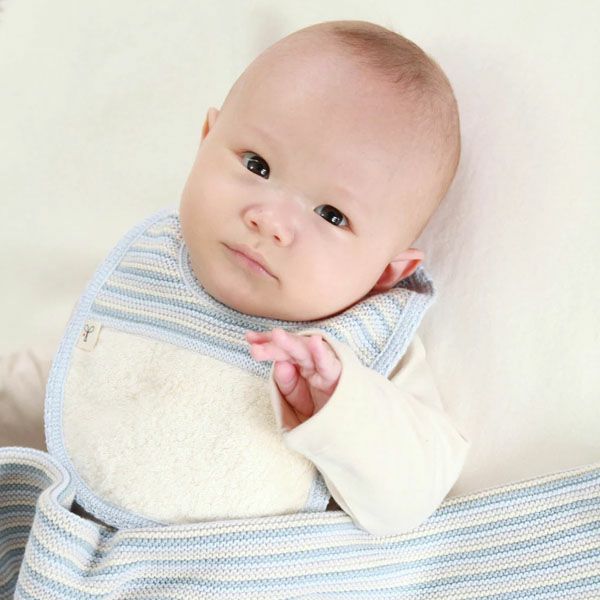 オーガニックコットン ボーダーニット＆ふんわりパイルのスタイ