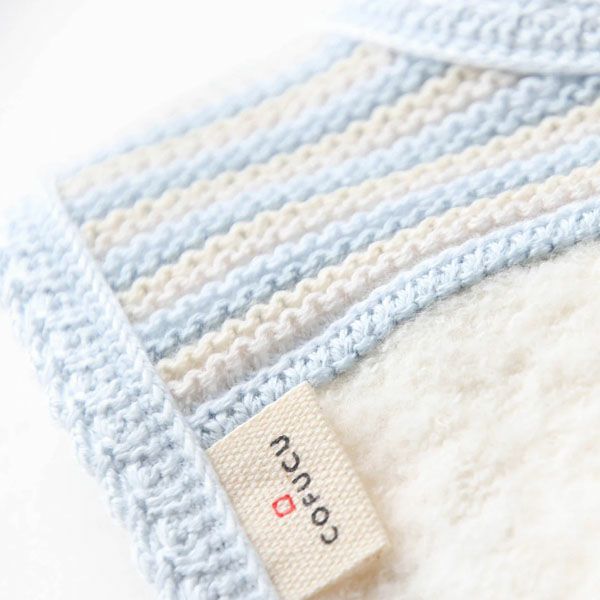 オーガニックコットン ボーダーニット＆ふんわりパイルのスタイ