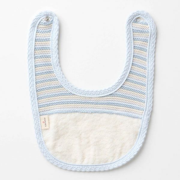 オーガニックコットン ボーダーニット＆ふんわりパイルのスタイ