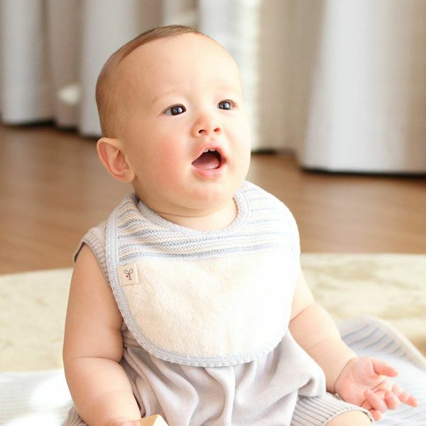 オーガニックコットン ボーダーニット＆ふんわりパイルのスタイ