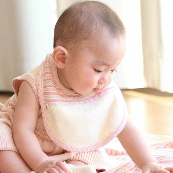 オーガニックコットン ボーダーニット＆ふんわりパイルのスタイ