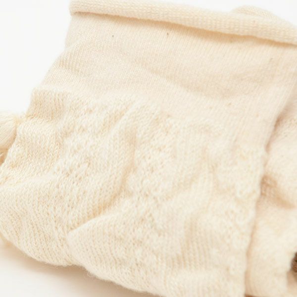 オーガニックコットン ベビー ポンポン付きくしゅくしゅレッグウォーマー