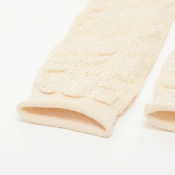 オーガニックコットン ベビー ポンポン付きくしゅくしゅレッグウォーマー