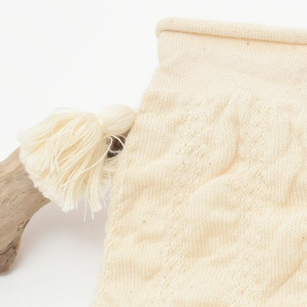 オーガニックコットン ベビー タッセル付きくしゅくしゅレッグウォーマー