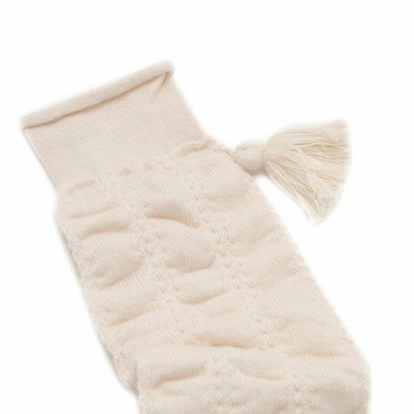 オーガニックコットン ベビー タッセル付きくしゅくしゅレッグウォーマー