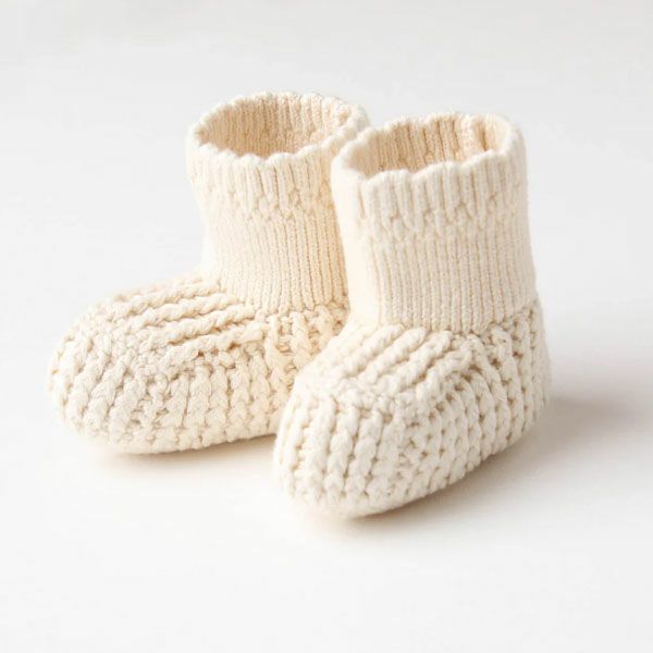 オーガニックコットン スカラップトリミングブーティー