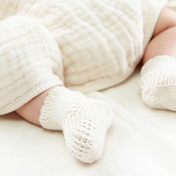 オーガニックコットン スカラップトリミングブーティー