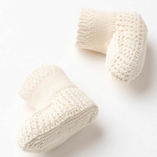 オーガニックコットン スカラップトリミングブーティー