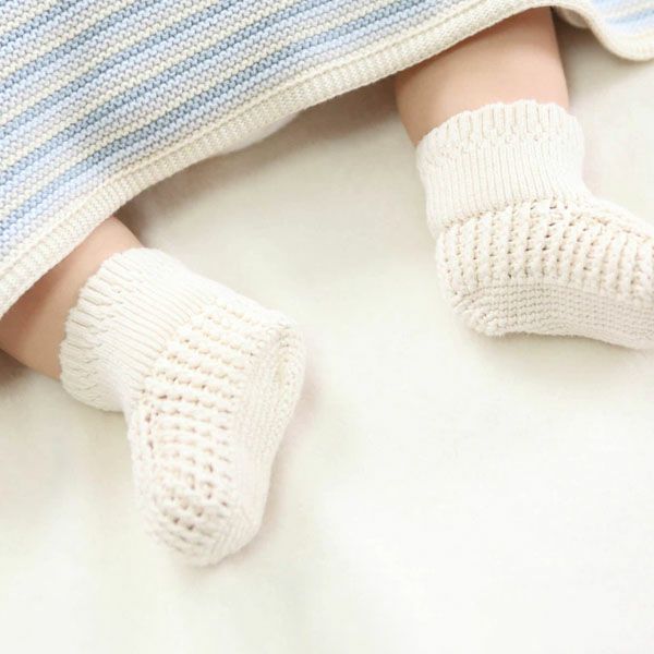 オーガニックコットン スカラップトリミングブーティー