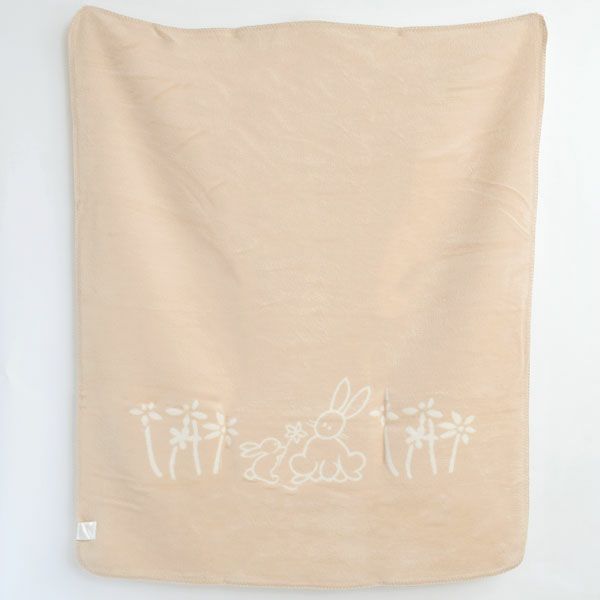 オーガニックコットン ほわほわリバーシブルブランケット うさぎ 85x100