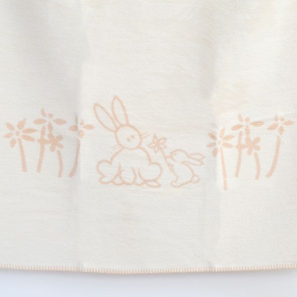 オーガニックコットン ほわほわリバーシブルブランケット うさぎ 85x100