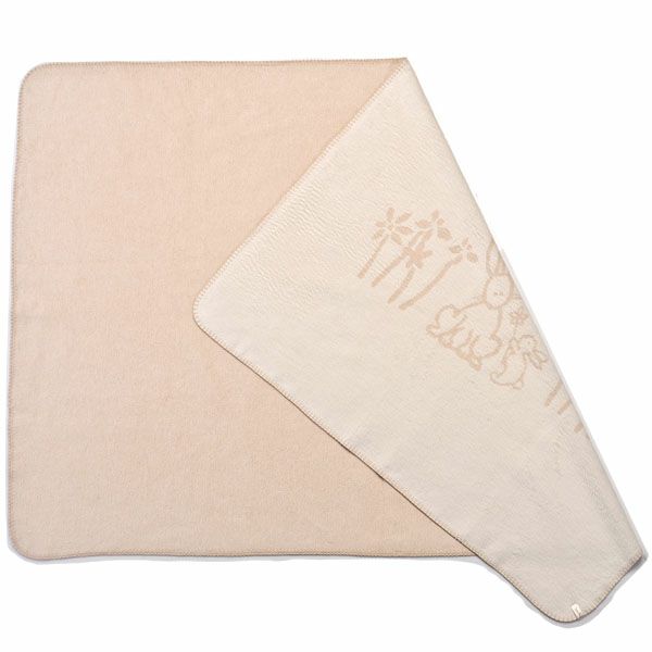 オーガニックコットン ほわほわリバーシブルブランケット うさぎ 85x100