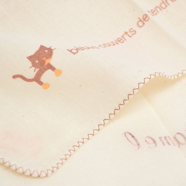 オーガニックコットン ガーゼハンカチ 3枚セット Caramel