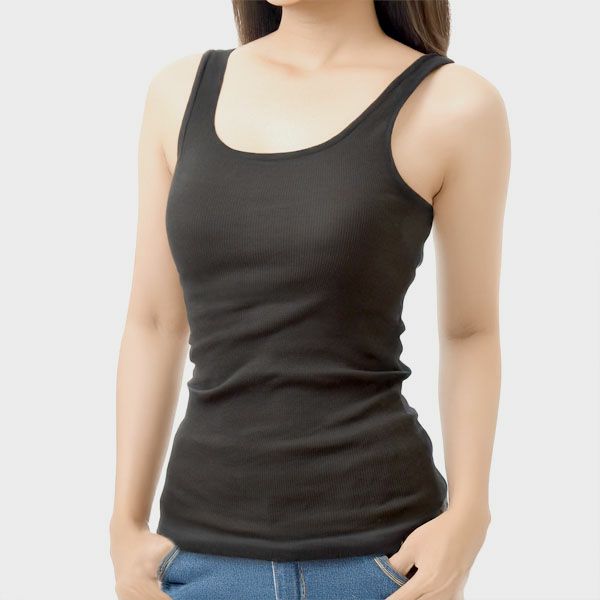 オーガニックコットン リブタンクトップ