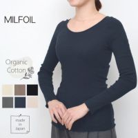 オーガニックコットン リブ クルーネックカットソー(長袖)