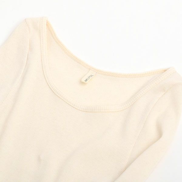 オーガニックコットン リブ クルーネックカットソー（長袖）