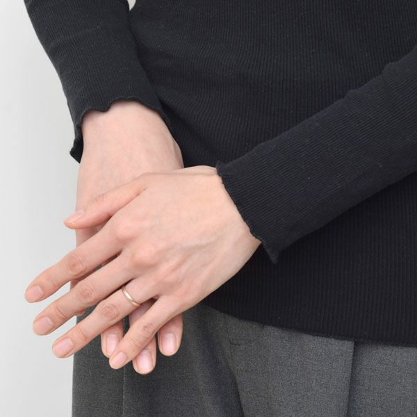 オーガニックコットン リブ クルーネックカットソー（長袖）