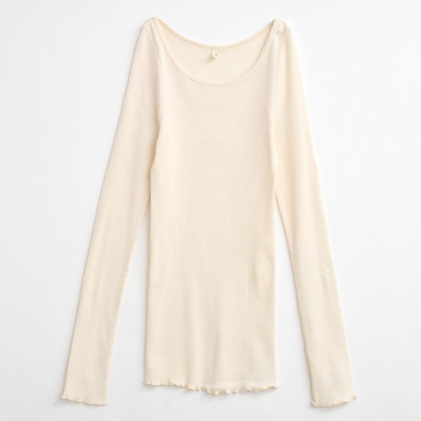 オーガニックコットン リブ クルーネックカットソー（長袖）