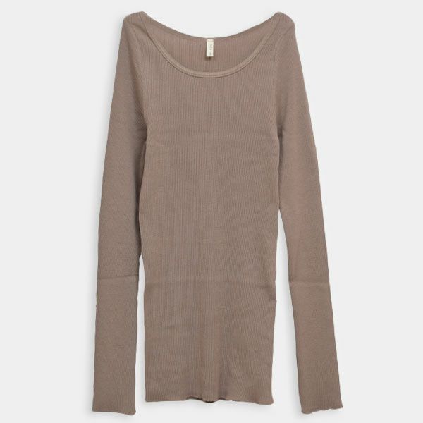 オーガニックコットン リブ クルーネックカットソー（長袖）