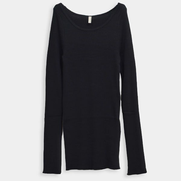 オーガニックコットン リブ クルーネックカットソー（長袖）