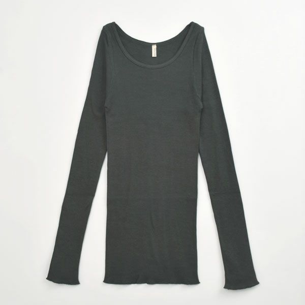 オーガニックコットン リブ クルーネックカットソー（長袖）